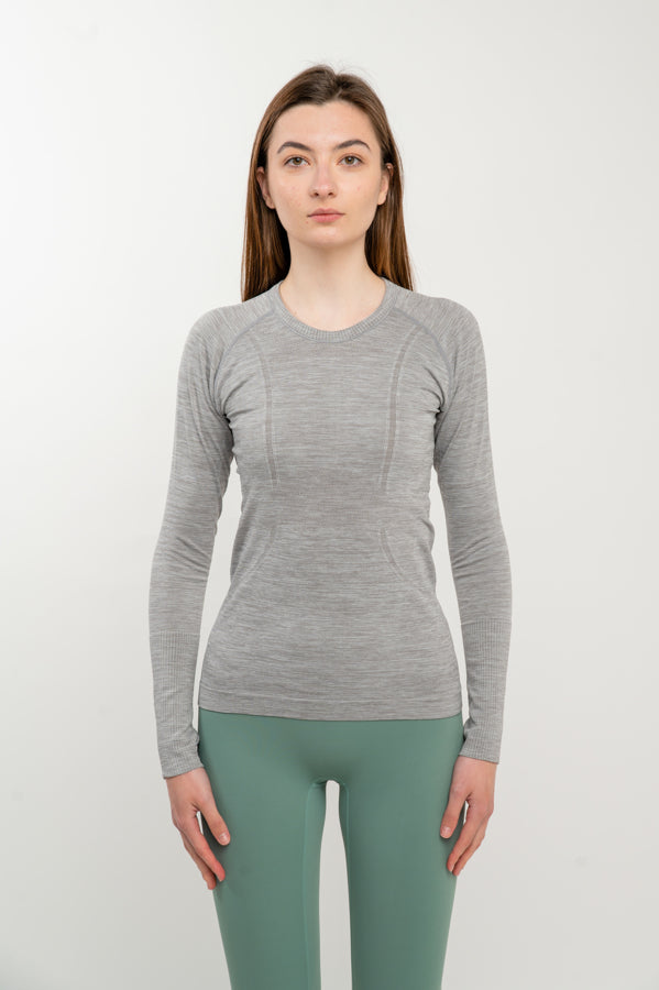 Grey Seamless Long Sleeves – AlwaysTwo Activewears